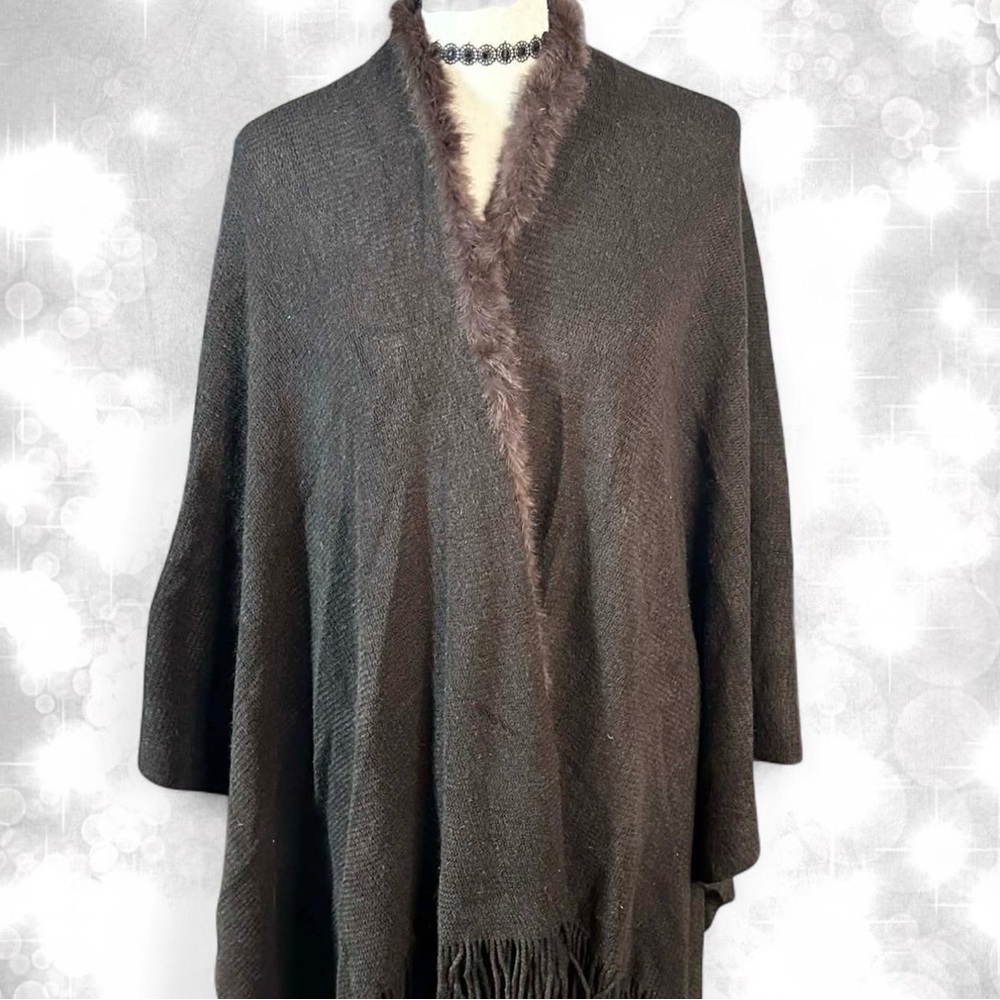 Quiet Luxury Faux Fur Chocolate Cover Shawl
